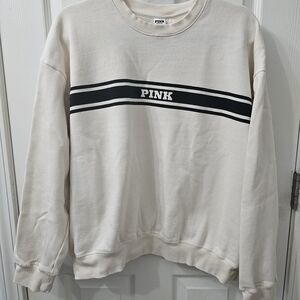 PINK Victoria's Secret Cream Sweater with Black Stripe